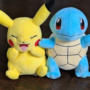 Pokemon Pikachu and Squirtle Plush Toy Set